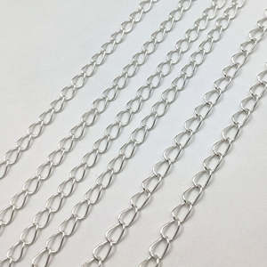 Gold Silver Rose Gold Plated 1 Meter Flat Curb <b>Extender</b> <b>Chain</b> 3x4mm Steel Jewelry Making <b>Chain</b> with 14K Plating - Product Image 1