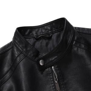 Chaqueta de motocicleta larga de cuero genuino para hombre, prendas de vestir gruesas impermeables para invierno - Product Image 3
