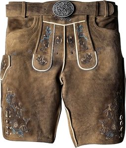 Short lederhosen pour hommes personnalisé vintage style bavarois cuir de chèvre broderie oem oktoberfest costume pour acheteurs en gros - Product Image 1