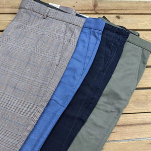 Pantalon d'été décontracté coupe régulière haute élastique léger 100% polyester mi-taille plate avant anti-rides respirant pour hommes - Product Image 3