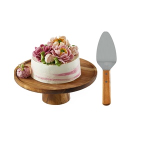 Hot Sale Customized Wood Rotating Cake <b>Stand</b> Holder Rustic <b>Cupcake</b> <b>Stand</b> for Wedding Cakes Wholesale OPP Bag Packing - Product Image 1