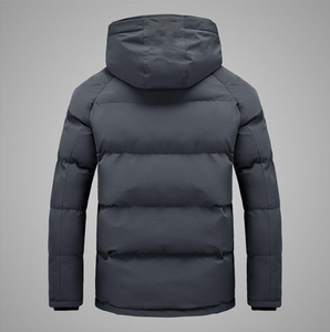 Veste bouffante en coton uni personnalisée OEM pour hommes Vêtements Manteau surdimensionné rembourré en toile Jaket - Product Image 3