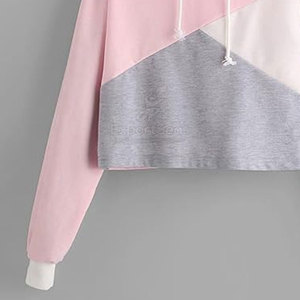 Diseño personalizado uso al aire libre transpirable mujeres Crop Top sudaderas con capucha último color cómodo mujeres Crop Top sudaderas con capucha - Product Image 4