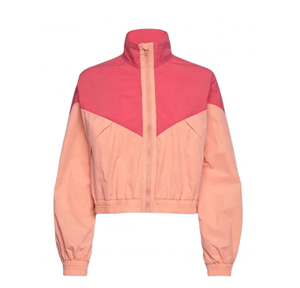 Chaqueta cortavientos recortada de ropa deportiva para mujer de alta calidad, nuevo diseño, lluvia de primavera, venta al por mayor, abrigo de nailon personalizado teñido liso - Product Image 1
