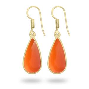 Most Beautiful Design Natural Carnelian Gemstone Handmade Gold Plated Earring Luxury Oval Wedding Party Drop Designer earring - Product Image 2