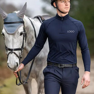 2025 diseño de moda tela de poliéster duradero hombres ropa ecuestre camisas Show para competición de equitación camisa de manga larga - Product Image 4