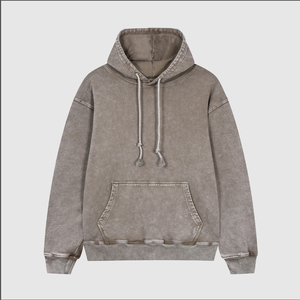 เสื้อฮู้ดดี้สไตล์วินเทจแบบยูนิเซ็กซ์  ผ้าวอร์สเตด  โลโก้สั่งทำได้  ทรงโอเวอร์ไซส์  ซักย้อมแบบแอซิดวอช  ป้องกันการหดตัว  กันลม  ระบายอากาศได้ดี - Product Image 1