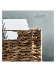 Cesta de almacenamiento de ratán plegable hecha a mano, nuevo estilo, diseño nórdico cuadrado, jacinto de agua de Natural Material, cesta de almacenamiento tejida a mano - Product Image 3