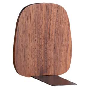 Sujetalibros de madera de acacia y mango de estilo moderno hecho a mano con base de metal pesado para estantes de oficina y sujeción de libros - Product Image 5