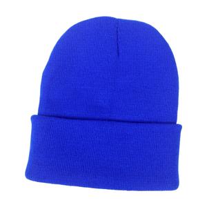 Gorro de invierno en blanco liso plegable de alta calidad Unisex personalizado, gorro de calavera con puño acrílico, gorros informales cálidos de punto - Product Image 1