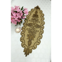Nappe de table moderne de luxe en bois perlé, faite à la main, personnalisable, 35x13 pouces, écologique, pour la décoration de mariage et de fête