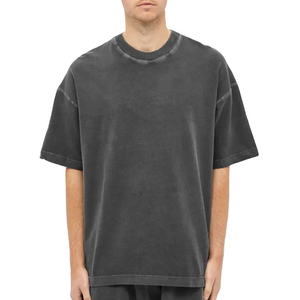 New Design Heavy Cotton T-shirt Oversized Drop Shoulder <b>Tshirt</b> for Men Custom logo Design Blank Vintage Acid Washed T-shirts - Product Image 1