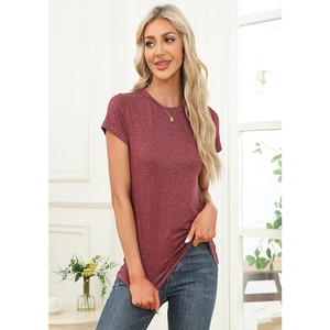 Camisetas Casuales de Algodón 100% para Mujer, Transpirables, Ecológicas, de Secado Rápido, con Estampado Digital Personalizado, Corte Regular, Manga Corta, para Verano - Product Image 3