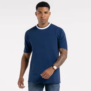 100% algodón tejido Unisex cuello redondo manga corta deportivo patrón a cuadros logotipo personalizado camiseta para hombres - Product Image 1