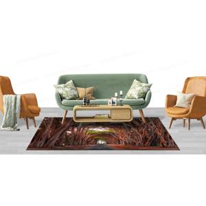 Alfombra de Túnel con Diseño de Ciprés, Alfombra Decorativa con Vista a un Camino de Árboles, Alfombra Suave de Tela No Tejida - Product Image 5