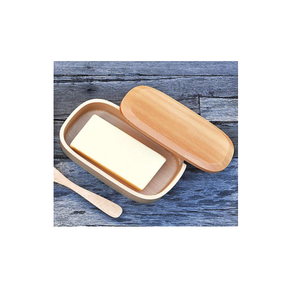 Vaisselle en bois plat à beurre couleur or vaisselle de cuisine couverts ustensiles petit déjeuner table à manger assiette de serveur de beurre - Product Image 5