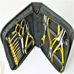 Kit de herramientas de extensión de cabello para colorear, alicates y alicates de presión Pro en cinta, color amarillo y plateado, proporciona marca personalizada gratis - Product Image 4