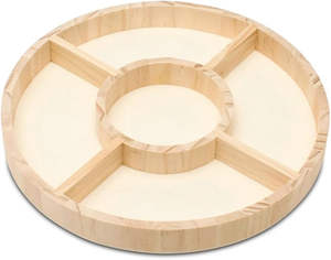 Plato decorativo de madera hecho a mano para servir y exhibir - Product Image 1