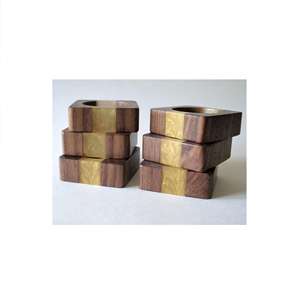 Anneau de serviette en résine à coupe diamant, forme personnalisable en rouge et jaune, pour la maison, le restaurant, l'hôtel, la mise en place de table, les fêtes, en stock - Product Image 5