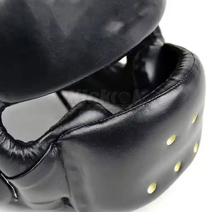 High Quality Leather Adjustable Strap <b>Head</b> Guard with Soft Inner Lining and Strong Outer Shell for Long Lasting Comfort and Use - Product Image 5