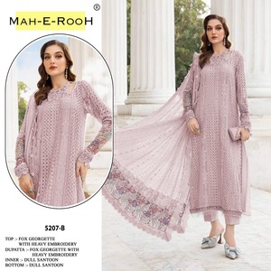 Costume pakistanais de créateur en faux georgette avec broderie, tenue de soirée, costume pakistanais à prix abordable - Product Image 4