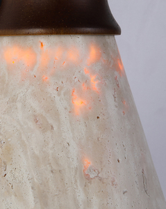 OEM Wabi-Sabi Applique en pierre <span class=keywords><strong>de</strong></span> travertin en bois clair américain rétro naturel jaune Travertin Applique murale à LED <span class=keywords><strong>de</strong></span> chevet chez l'habitant Déco - Product Image 4