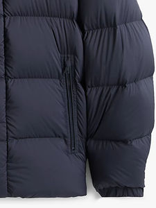 Vente chaude hommes hiver bouffante veste col montant cisaillement traitement épais rembourrage fermeture à glissière motif décorer tissu tissé - Product Image 6