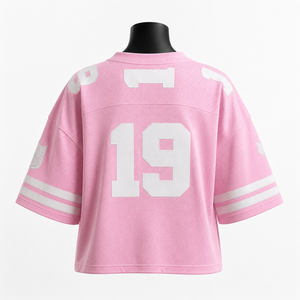 Camiseta Deportiva Informal de Malla Transpirable Rosa Extra Grande Personalizada para Mujer - Product Image 2