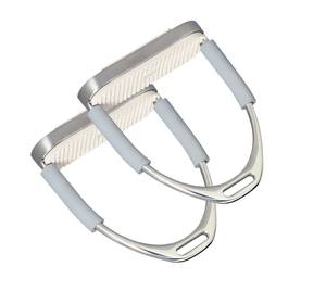 Recién llegado, estribos de sillín occidental, Base ancha de acero inoxidable, de seguridad ligero agarre, suministro de fábrica OEM ecuestre - Product Image 1