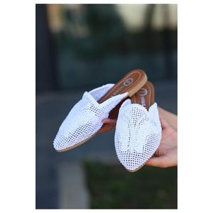 Pantofole intrecciate bianche Osse