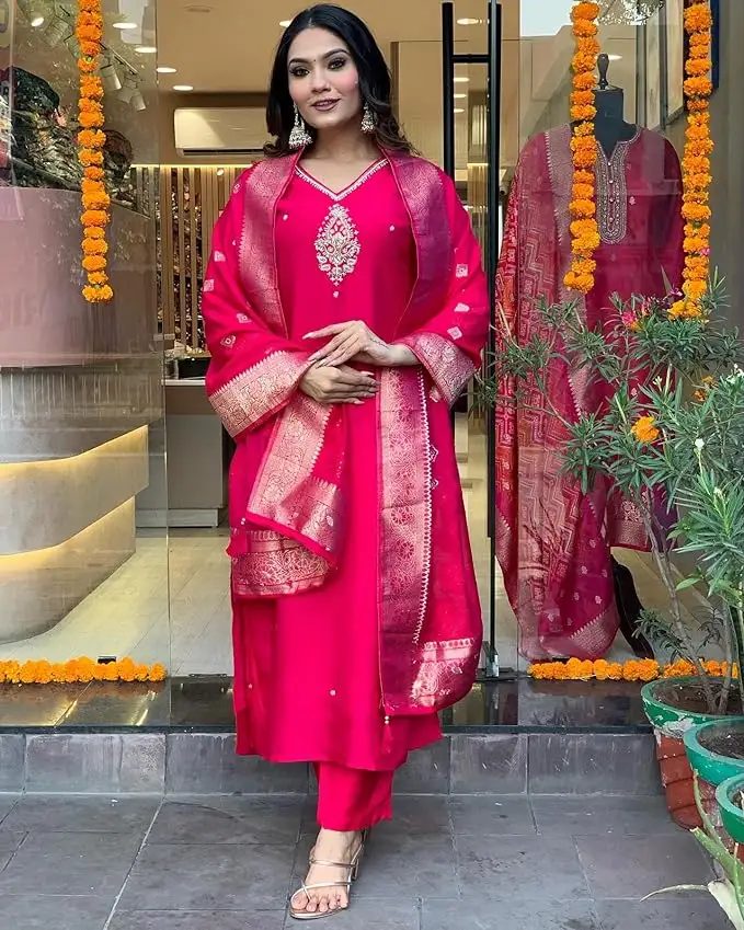 Abbigliamento etnico di alta qualità Designer indiano seta esclusivo Salwar vestito per le donne indiano e pakistano abbigliamento da ECOHAD