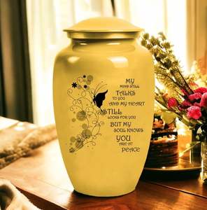 Urna de mensaje amarilla para cenizas para adultos, urnas de cremación de entierro Masculino Femenino para cenizas humanas, mujeres, hombres, funeral, tamaño personalizado decorativo - Product Image 2