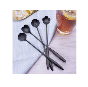 Cuillère à thé en acier miroir 4 pièces en forme de tête différente en acier inoxydable crème glacée café mélange cuillère à thé - Product Image 1