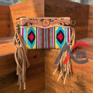 Manta con silla de montar hecha a mano Real, bolsos de cuero con herramientas, bolsos cruzados de cuero azteca de alta calidad, bolsos multicolores Vintage - Product Image 1