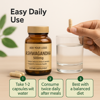 Capsules d'extrait d'Ashwagandha 500mg – Complément Herbal Standardisé à 1-10% – Fabricant OEM ODM en Gros