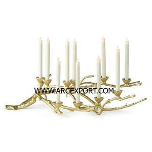 Bougeoir en Nickel Plaqué avec Motif de Bois de Cerf, Poli Brillant, Meilleure Qualité, Design Élégant, Luxe, Vente en Gros, Bougeoir Moderne - Product Image 4