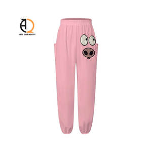Pantalons de survêtement style streetwear avec cordon de serrage, logo imprimé personnalisé, pantalons de survêtement amples en coton pour femmes - Product Image 6