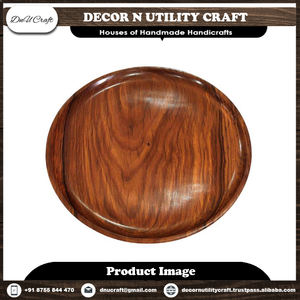 Plato de Alimentación para Bebés de Madera de Acacia Natural Hecho a Mano, Vajilla de Madera Ecológica Multiusos, Plato de Cena Estilo INS para Uso Doméstico - Product Image 2