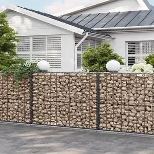2x1x1m 8*10cm Hexagonal Gabion Stone Cage Hot Dipped Galvanized Metal Woven Gabion Wire Mesh For Security Fencing