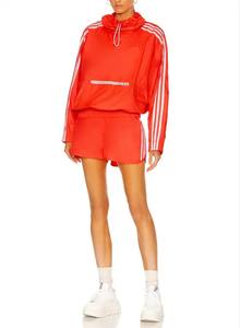 Ensemble court et coupe-vent 2 pièces avec fermeture à glissière complète, tenues d'été, veste de survêtement et ensemble court pour femmes - Product Image 4