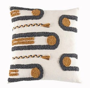 Trendy Design 100% Cotton Hand Tufted <b>Cushion</b> Cover Latest Innovative Design Pattern Soft Texture & Durable Home Pillow Cover - Product Image 1