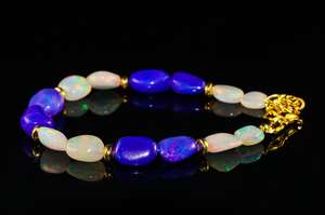 Pulsera de ópalo de fuego natural para mujer, pulsera de ópalo de fuego Vintage, pulsera de ópalo etíope AAA para ella - Product Image 3