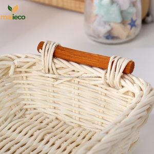 Panier de service en rotin naturel fait à la main de style vintage du Vietnam pour le stockage des fruits du pain et la décoration de table - Product Image 4