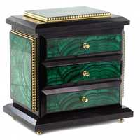Boîte à bijoux en malachite, pierre semi-précieuse, opulence verte, décoration murale et de table pour la maison