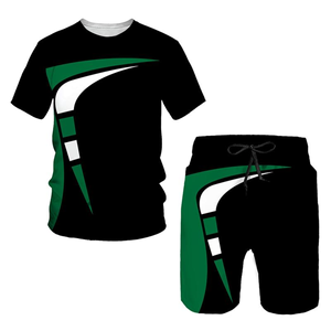 2 uds conjuntos moda verano Hombre Ropa Deportiva dos piezas chándal traje deportivo impreso camiseta Top + Pantalones cortos chándal ropa de marca masculina - Product Image 4