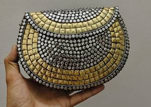 Bolso de mano de mosaico de Metal de diseño hecho a mano, bolso de mano de moda de playa con cierre de solapa, duradero tradicional - Product Image 2