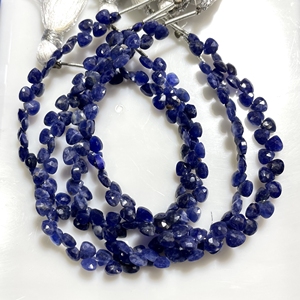 Alta calidad 4-4,5 MM Sodalita facetada pequeña forma de corazón Briolette cuentas de piedras preciosas azules al por mayor proveedor de buena calidad - Product Image 4