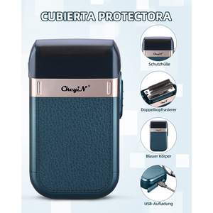 Rasoir rotatif électrique pour homme, rechargeable, sans fil, mini rasoir, utilisation humide/sèche, rasoir pour le visage, tondeuse à barbe étanche, lavable - Product Image 6