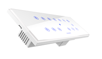 Sistema de Control de Pared Integrado con Interruptores Táctiles WiFi de 9 Luces, Serie White Glassy de Fox Domotics, Compatible con Alexa y NFC, Control Remoto, 6A 240V