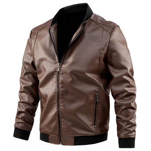 Veste en cuir pour homme, design tendance, automne, style urbain, fermeture éclair sur le devant, fabrication sur mesure, prix de gros au Pakistan, imperméable - Product Image 3